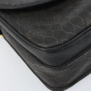Christian Dior Honeycomb Canvas Shoulder Bag PVC Black Gold Auth 156324-14