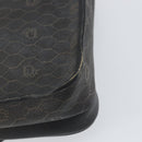 Christian Dior Honeycomb Canvas Shoulder Bag PVC Black Gold Auth 156324-16