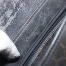 Christian Dior Honeycomb Canvas Shoulder Bag PVC Black Gold Auth 156324-18