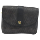 Christian Dior Honeycomb Canvas Shoulder Bag PVC Black Gold Auth 156324-13
