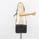 Christian Dior Honeycomb Canvas Shoulder Bag PVC Black Gold Auth 156324-22
