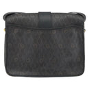 Christian Dior Honeycomb Canvas Shoulder Bag PVC Black Gold Auth 156324-2