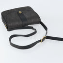 Christian Dior Honeycomb Canvas Shoulder Bag PVC Black Gold Auth 156324-7