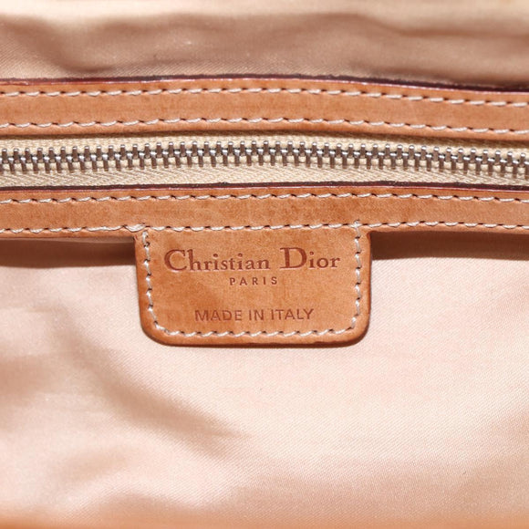 Christian Dior Romantic Trotter Canvas Hand Bag PVC Brown Silver Auth 156325A