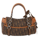 Christian Dior Romantic Trotter Canvas Hand Bag PVC Brown Silver Auth 156325A-2