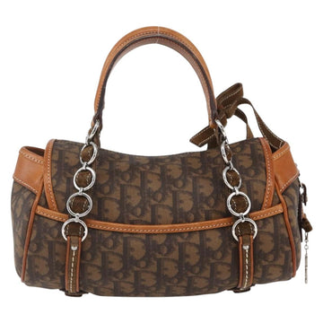 Christian Dior Romantic Trotter Canvas Hand Bag PVC Brown Silver Auth 156325A - 0