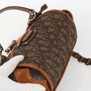 Christian Dior Romantic Trotter Canvas Hand Bag PVC Brown Silver Auth 156325A-6