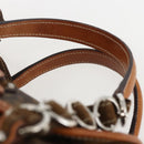 Christian Dior Romantic Trotter Canvas Hand Bag PVC Brown Silver Auth 156325A-8