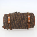 Christian Dior Romantic Trotter Canvas Hand Bag PVC Brown Silver Auth 156325A-5
