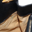 BOTTEGA VENETA INTRECCIATO Shoulder Bag Leather Black Gold Auth 156326V-20