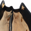 BOTTEGA VENETA INTRECCIATO Shoulder Bag Leather Black Gold Auth 156326V-21