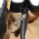 BOTTEGA VENETA INTRECCIATO Shoulder Bag Leather Black Gold Auth 156326V-22