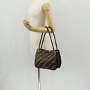 BOTTEGA VENETA INTRECCIATO Shoulder Bag Leather Black Gold Auth 156326V-26