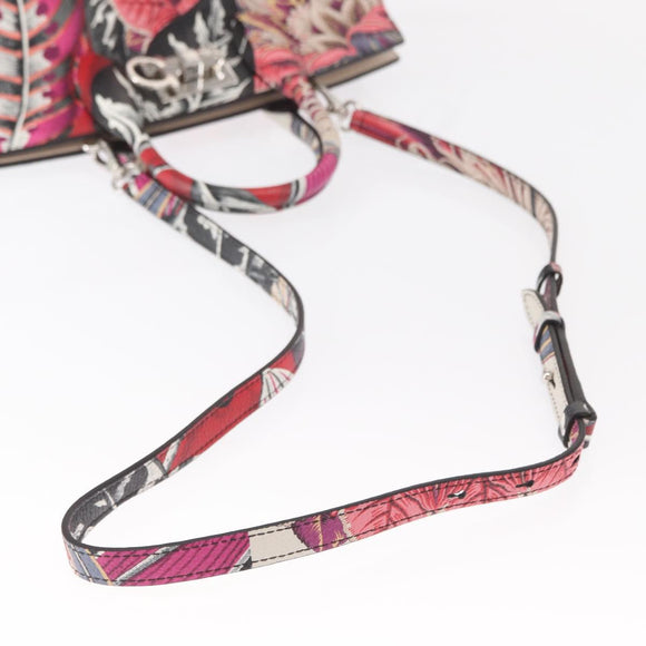 Salvatore Ferragamo Hand Bag Leather 2way Silver Pink Auth 156332SAM