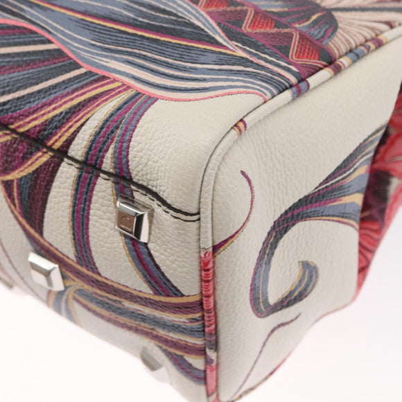 Salvatore Ferragamo Hand Bag Leather 2way Silver Pink Auth 156332SAM