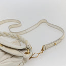 Miu Miu Matelasse Hand Bag Leather 2way White Gold Auth 156334-14