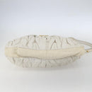 Miu Miu Matelasse Hand Bag Leather 2way White Gold Auth 156334-5