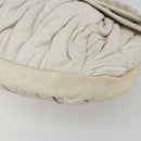 Miu Miu Matelasse Hand Bag Leather 2way White Gold Auth 156334-10