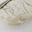 Miu Miu Matelasse Hand Bag Leather 2way White Gold Auth 156334-15