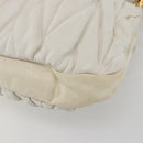 Miu Miu Matelasse Hand Bag Leather 2way White Gold Auth 156334-16