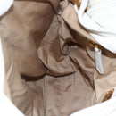 Miu Miu Matelasse Hand Bag Leather 2way White Gold Auth 156334-21