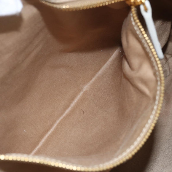 Miu Miu Matelasse Hand Bag Leather 2way White Gold Auth 156334