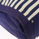 CHANEL Cruise Line Marine border Tote Bag Canvas Navy Silver CC Auth 156335-15