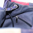 CHANEL Cruise Line Marine border Tote Bag Canvas Navy Silver CC Auth 156335-21