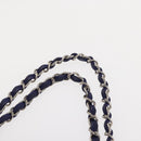 CHANEL Cruise Line Marine border Tote Bag Canvas Navy Silver CC Auth 156335-8