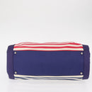 CHANEL Cruise Line Marine border Tote Bag Canvas Navy Silver CC Auth 156335-5