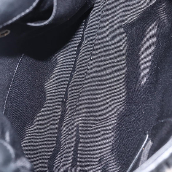 BALLY Chain Shoulder Bag Leather Black Gold Auth 156337