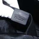 BALLY Chain Shoulder Bag Leather Black Gold Auth 156337-23