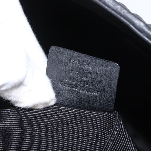 BALLY Chain Shoulder Bag Leather Black Gold Auth 156337