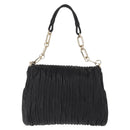 BALLY Chain Shoulder Bag Leather Black Gold Auth 156337-2