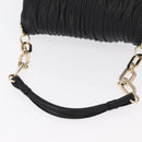 BALLY Chain Shoulder Bag Leather Black Gold Auth 156337-7