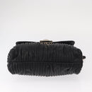 BALLY Chain Shoulder Bag Leather Black Gold Auth 156337-5