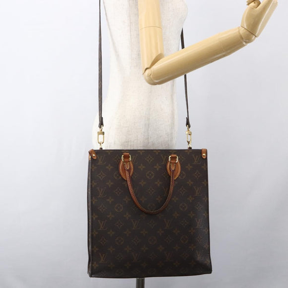 LOUIS VUITTON Monogram Sac Plat PM Hand Bag M51140 LV Auth 156344
