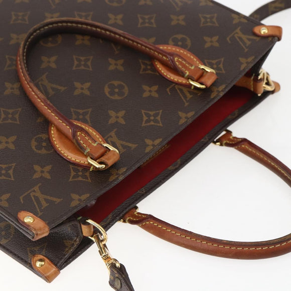 LOUIS VUITTON Monogram Sac Plat PM Hand Bag M51140 LV Auth 156344