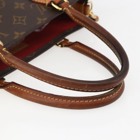 LOUIS VUITTON Monogram Sac Plat PM Hand Bag M51140 LV Auth 156344