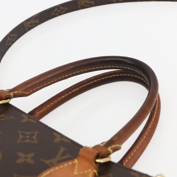 LOUIS VUITTON Monogram Sac Plat PM Hand Bag M51140 LV Auth 156344