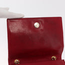 CHANEL Matelasse Chain Shoulder Bag Lamb Skin Red Gold CC Auth 156350-18