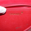 CHANEL Matelasse Chain Shoulder Bag Lamb Skin Red Gold CC Auth 156350-20