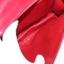 CHANEL Matelasse Chain Shoulder Bag Lamb Skin Red Gold CC Auth 156350-21