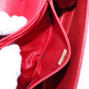 CHANEL Matelasse Chain Shoulder Bag Lamb Skin Red Gold CC Auth 156350-25