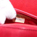 CHANEL Matelasse Chain Shoulder Bag Lamb Skin Red Gold CC Auth 156350-26