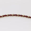 CHANEL Matelasse Chain Shoulder Bag Lamb Skin Red Gold CC Auth 156350-9