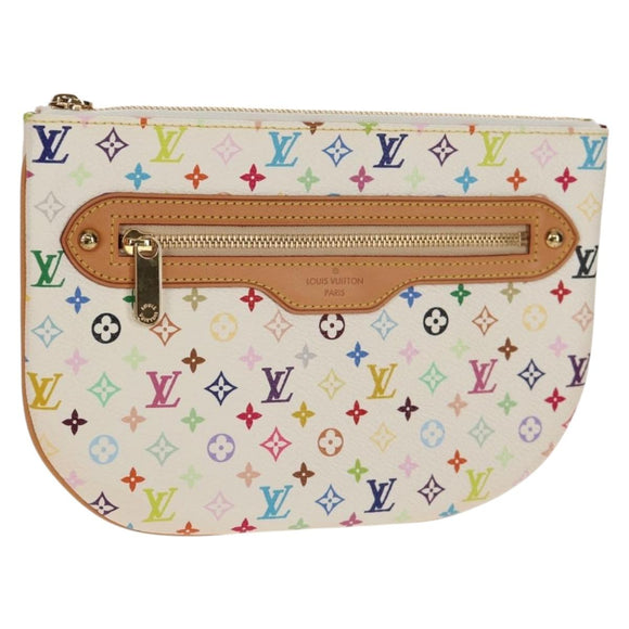 LOUIS VUITTON Monogram Multicolor Pochette GM Pouch White M60027 Auth 156352SV