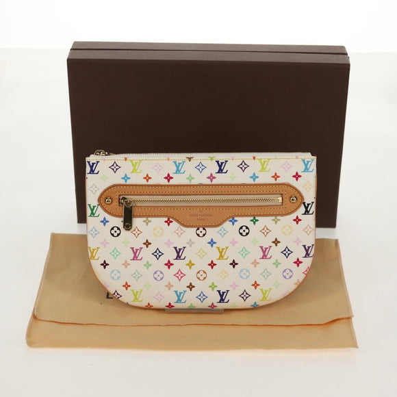 LOUIS VUITTON Monogram Multicolor Pochette GM Pouch White M60027 Auth 156352SV