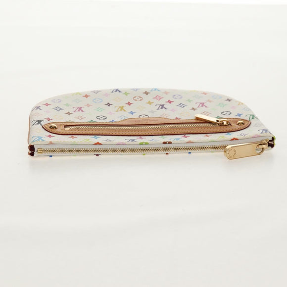 LOUIS VUITTON Monogram Multicolor Pochette GM Pouch White M60027 Auth 156352SV