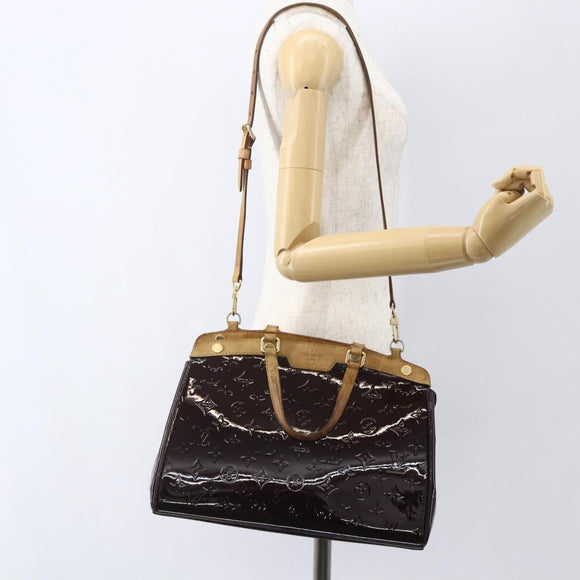 LOUIS VUITTON Monogram Vernis Blair MM Hand Bag 2way Amarante M91619 Auth 156360